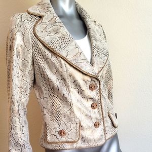Vera Cristina Snakeskin look gold jacket - Size Medium